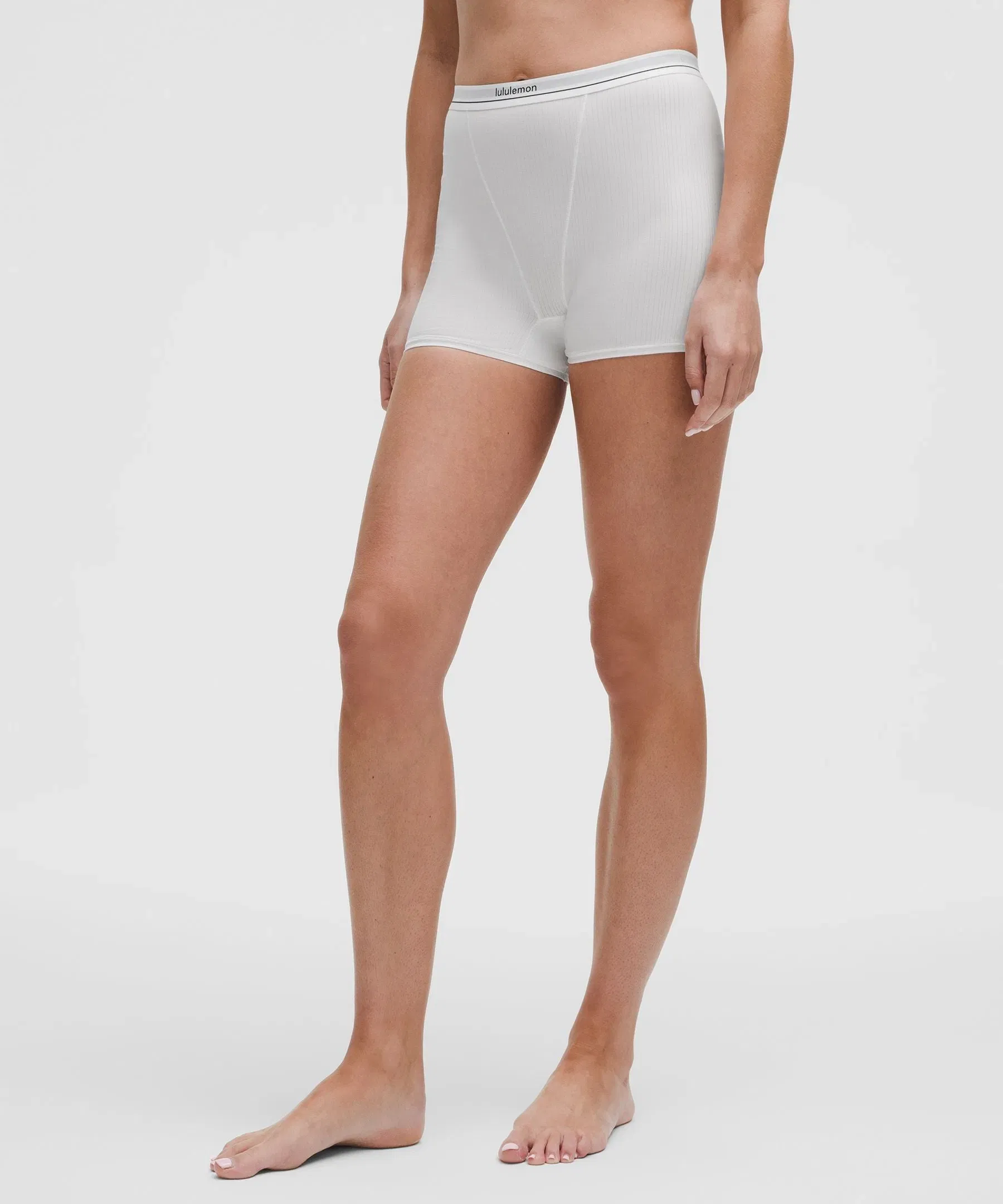 Lululemon Stretch Cotton Ribbed Logo Super-High-Rise Shortie Underwear