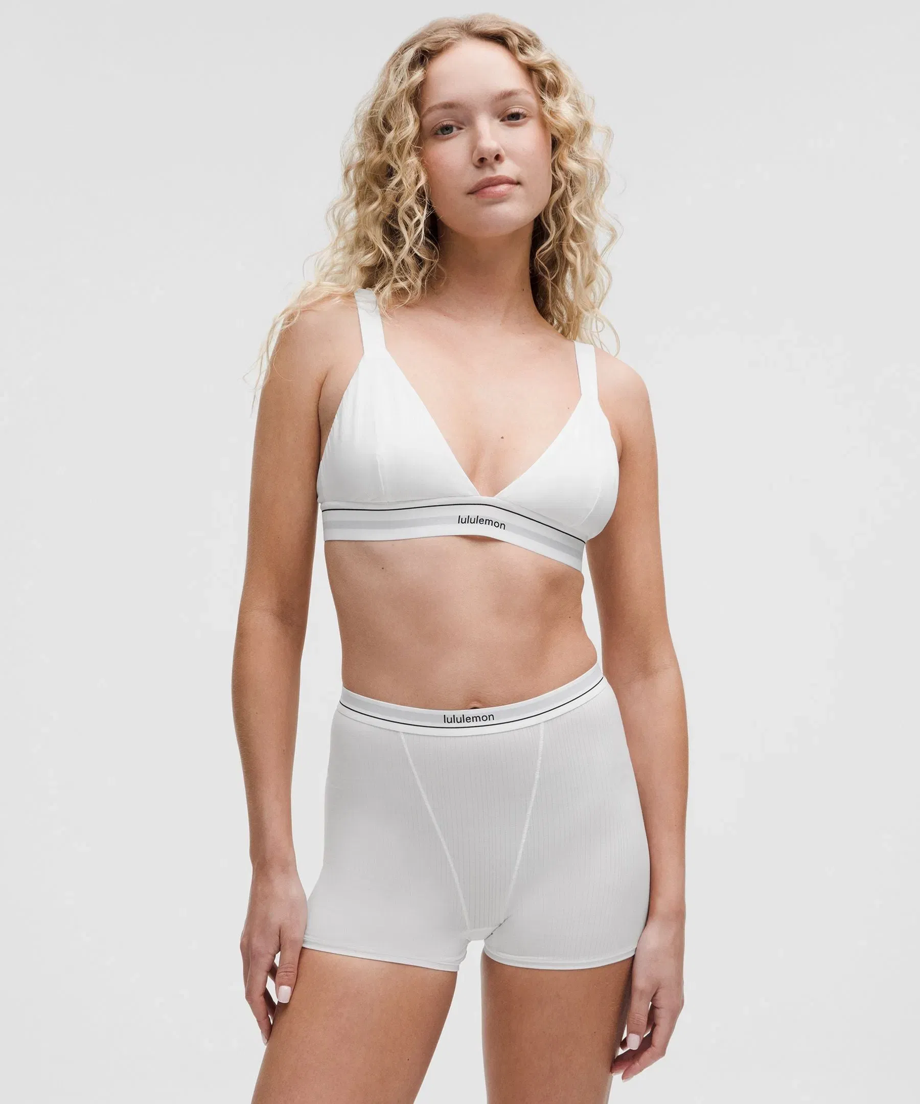 Lululemon Stretch Cotton Ribbed Logo Super-High-Rise Shortie Underwear