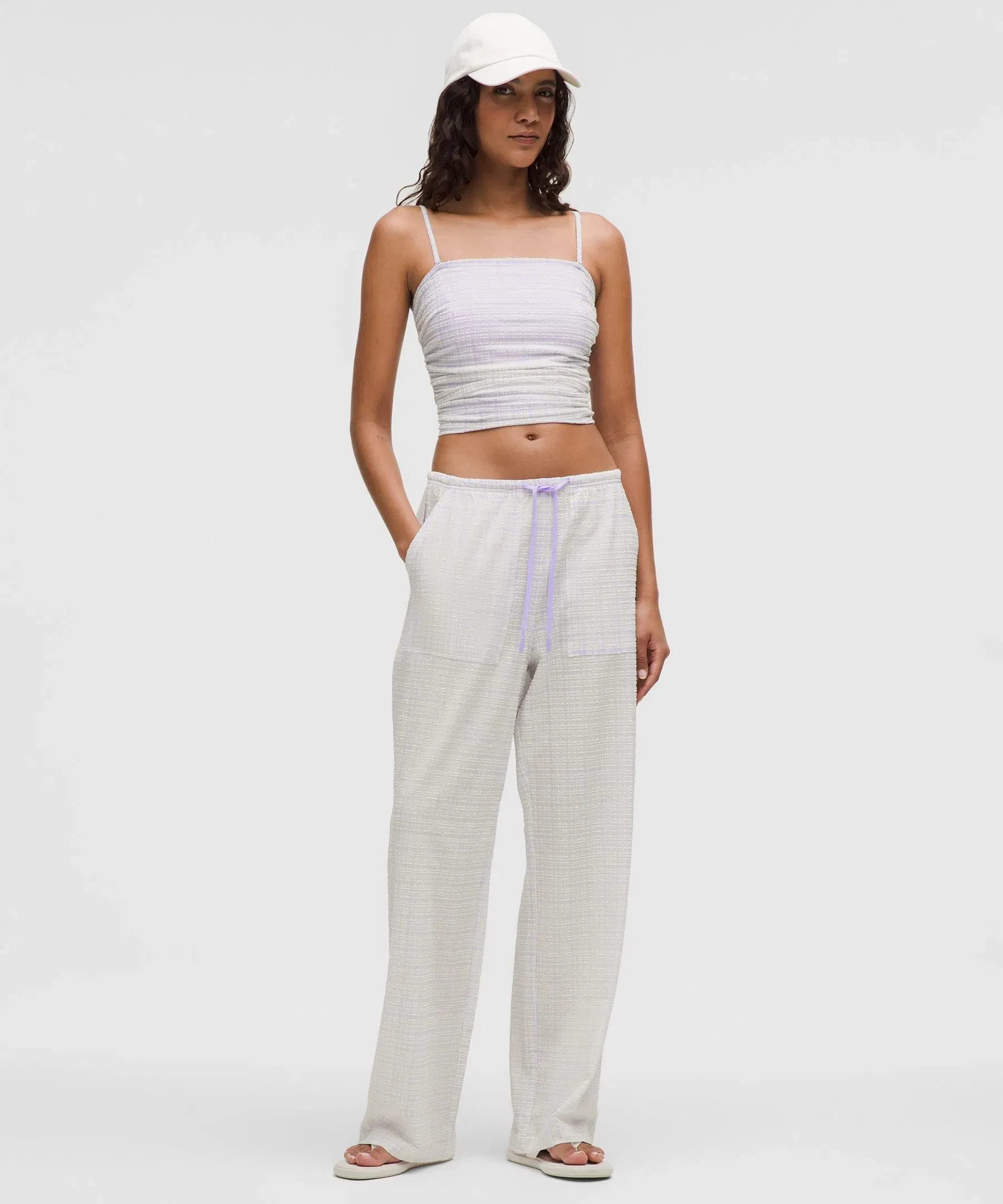 Lululemon Seersucker Check Mid-Rise Pull-On Pant