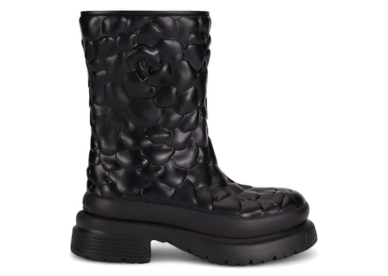 Valentino Garavani Atelier Shoes Rose Edition Rainboot Black (Women's)