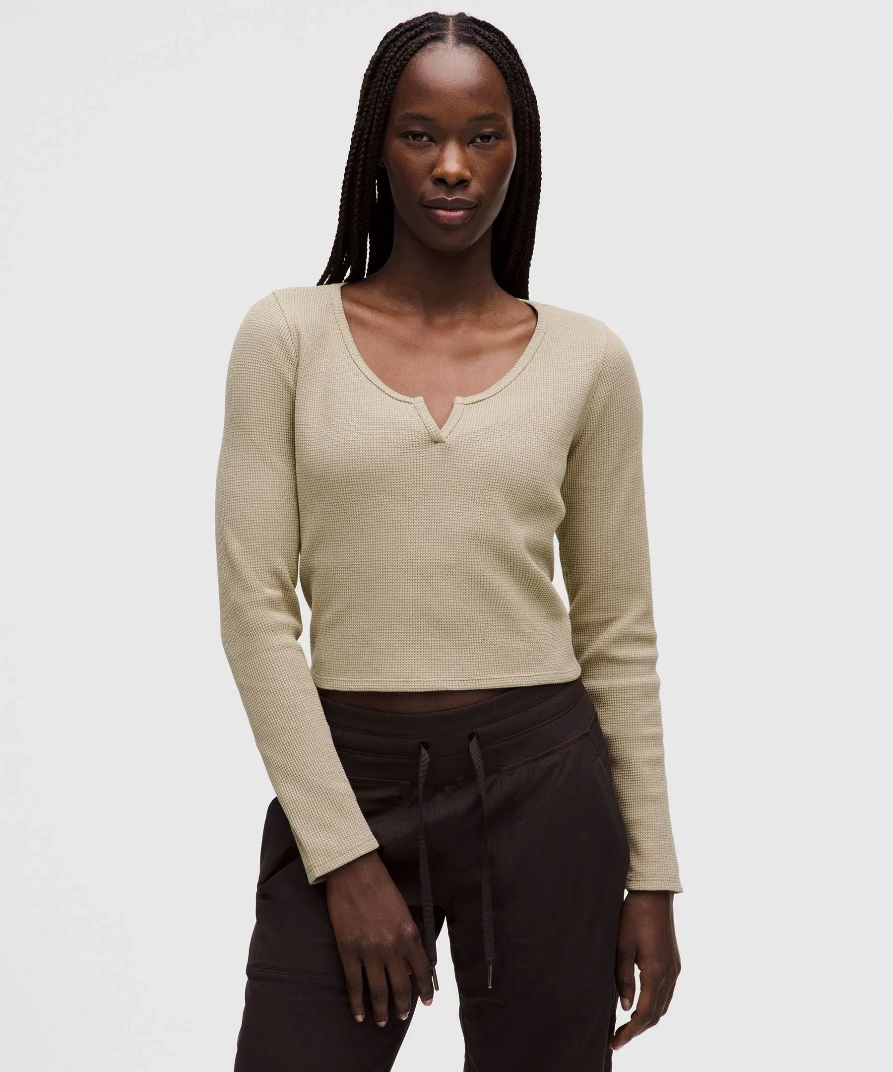 Lululemon Women's Cotton-Blend Henley Long-Sleeve Shirt