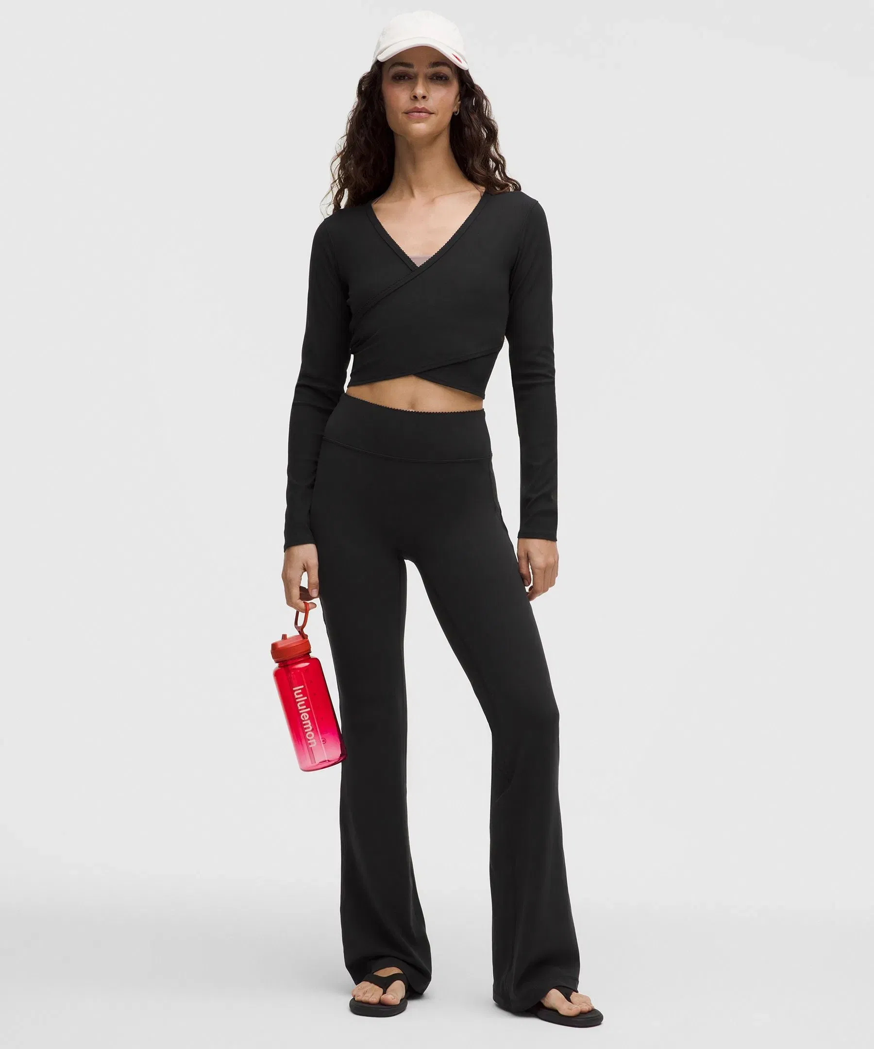 Lululemon Women's Nulu Ribbed Wrap-Front Long-Sleeve Shirt *Heart