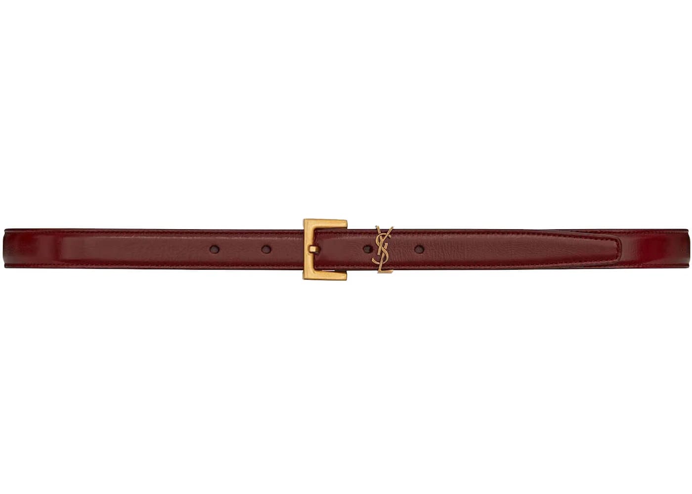 Saint Laurent Cassandre Leather Belt Red Agate