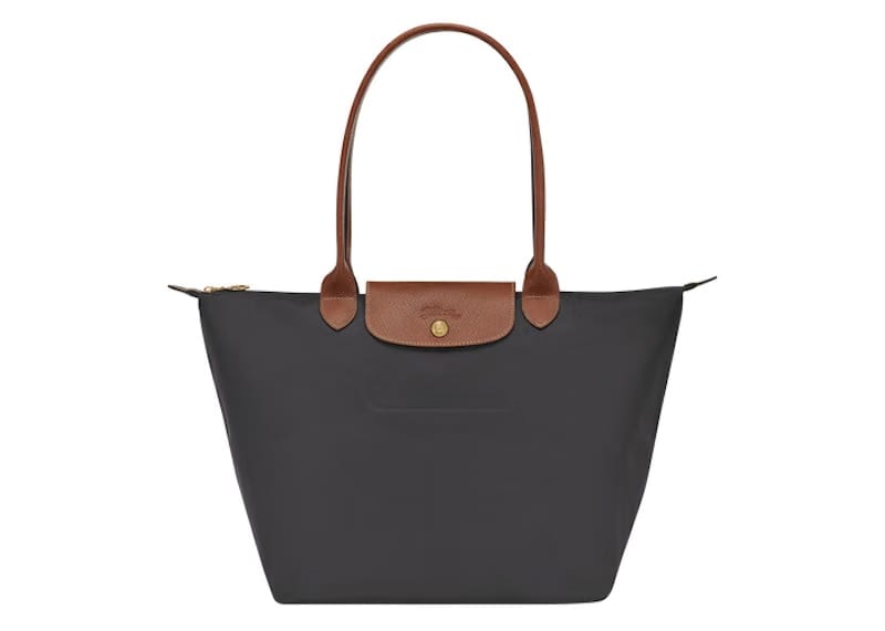 Longchamp Le Pliage Shoulder Bag L Gun Metal