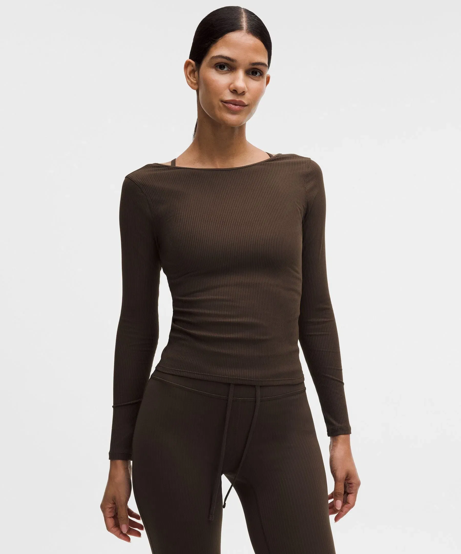 Lululemon Women's Ribbed Scoop-Back Yoga Long-Sleeve Shirt