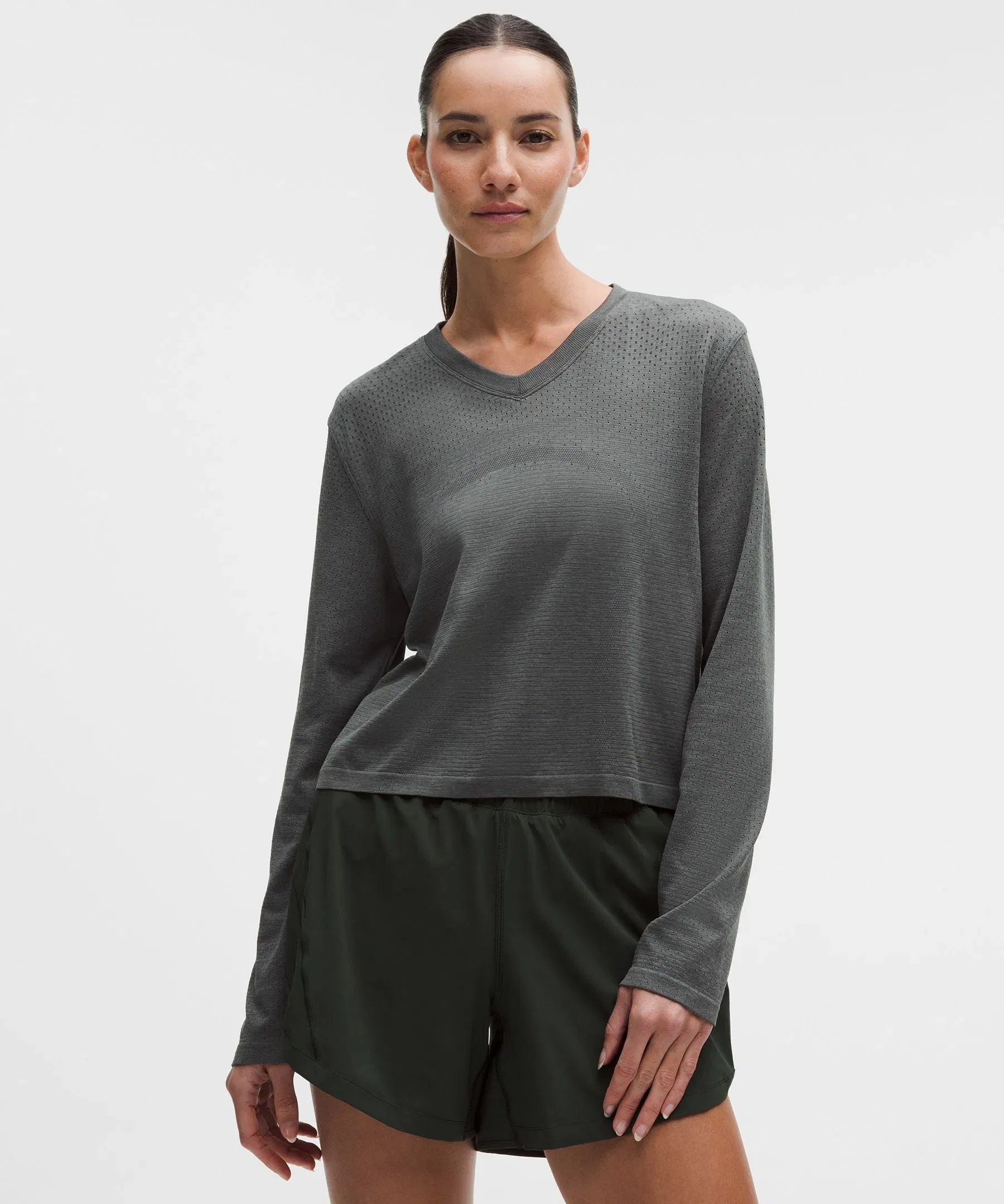 Lululemon Women's Swiftly Open-Hole V-Neck Long-Sleeve Shirt