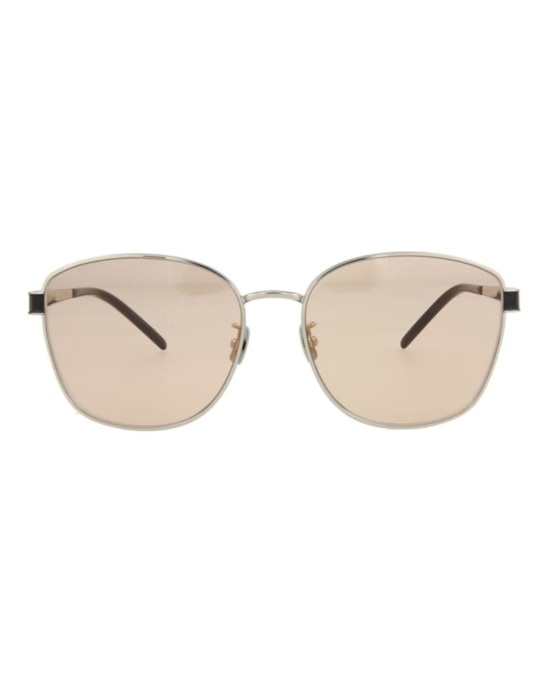 Saint Laurent Square Rectangle Sunglasses Silver/Silver/Pink (SLM67K-30009353-007)
