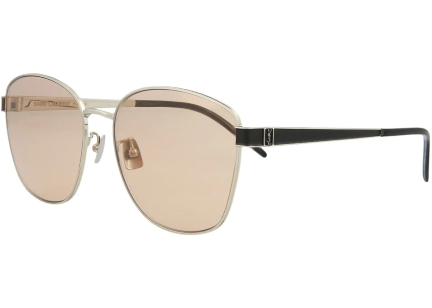 Saint Laurent Square Rectangle Sunglasses Silver/Silver/Pink (SLM67K-30009353-007)