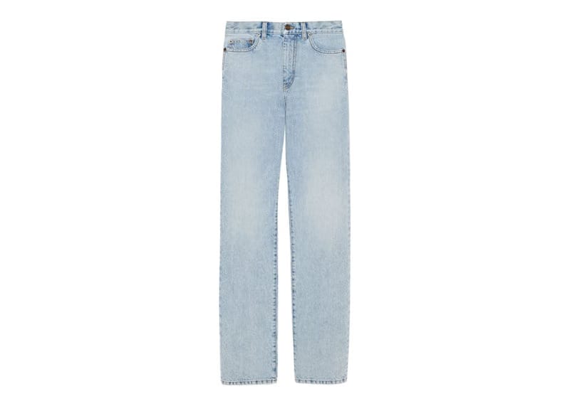 Saint Laurent Women's Janice Denim Jeans Clear Sky Blue