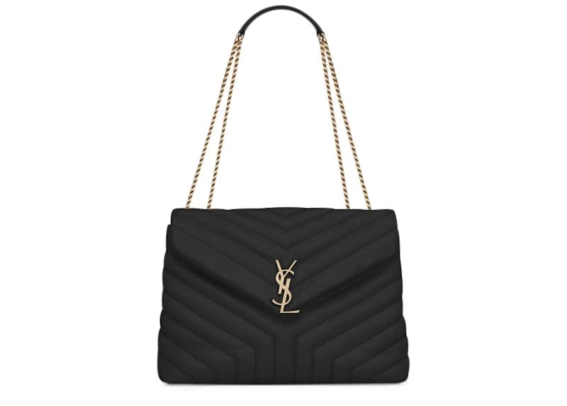 Saint Laurent Loulou Bag Matelasse Y Leather Gold-tone Medium Black