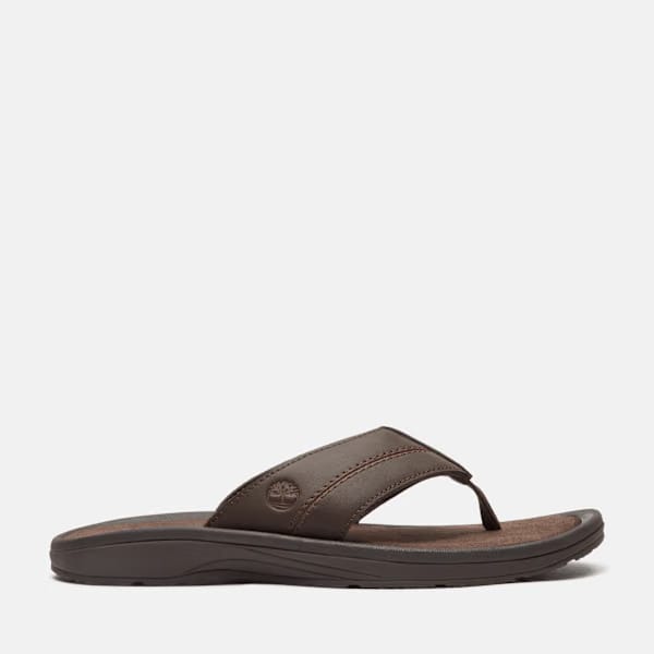 Timberland Originals Slide Sandal Dark Brown Leather Men'S