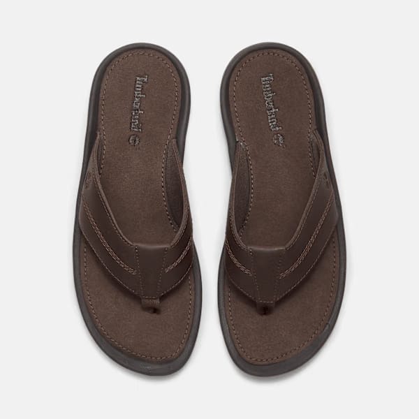 Timberland Originals Slide Sandal Dark Brown Leather Men'S