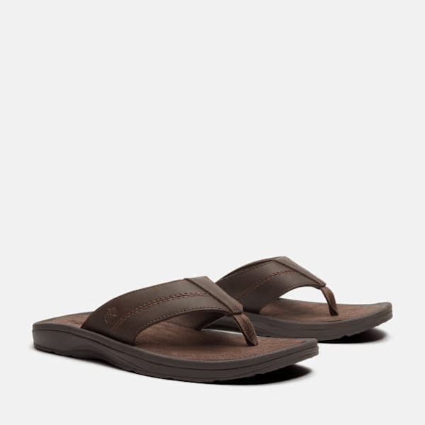 Timberland Originals Slide Sandal Dark Brown Leather Men'S