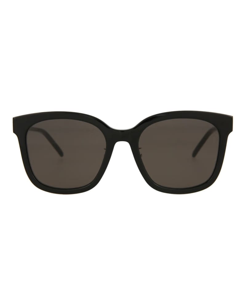 Saint Laurent Square Rectangle Sunglasses Black Silver Black (SLM77K-30009962-001)