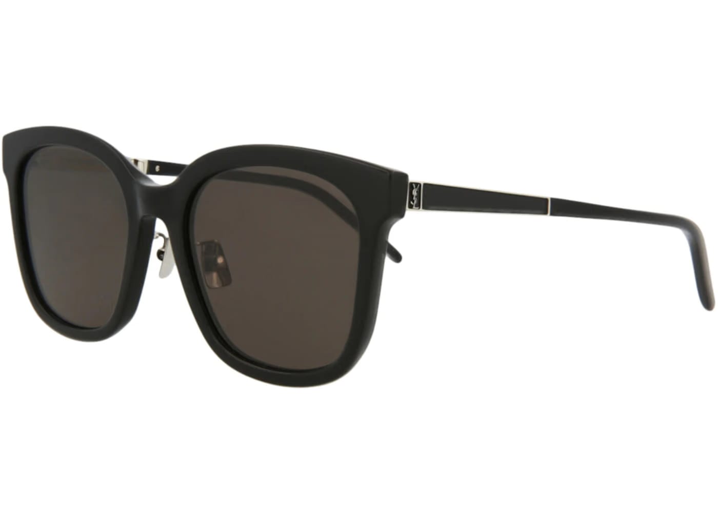 Saint Laurent Square Rectangle Sunglasses Black Silver Black (SLM77K-30009962-001)