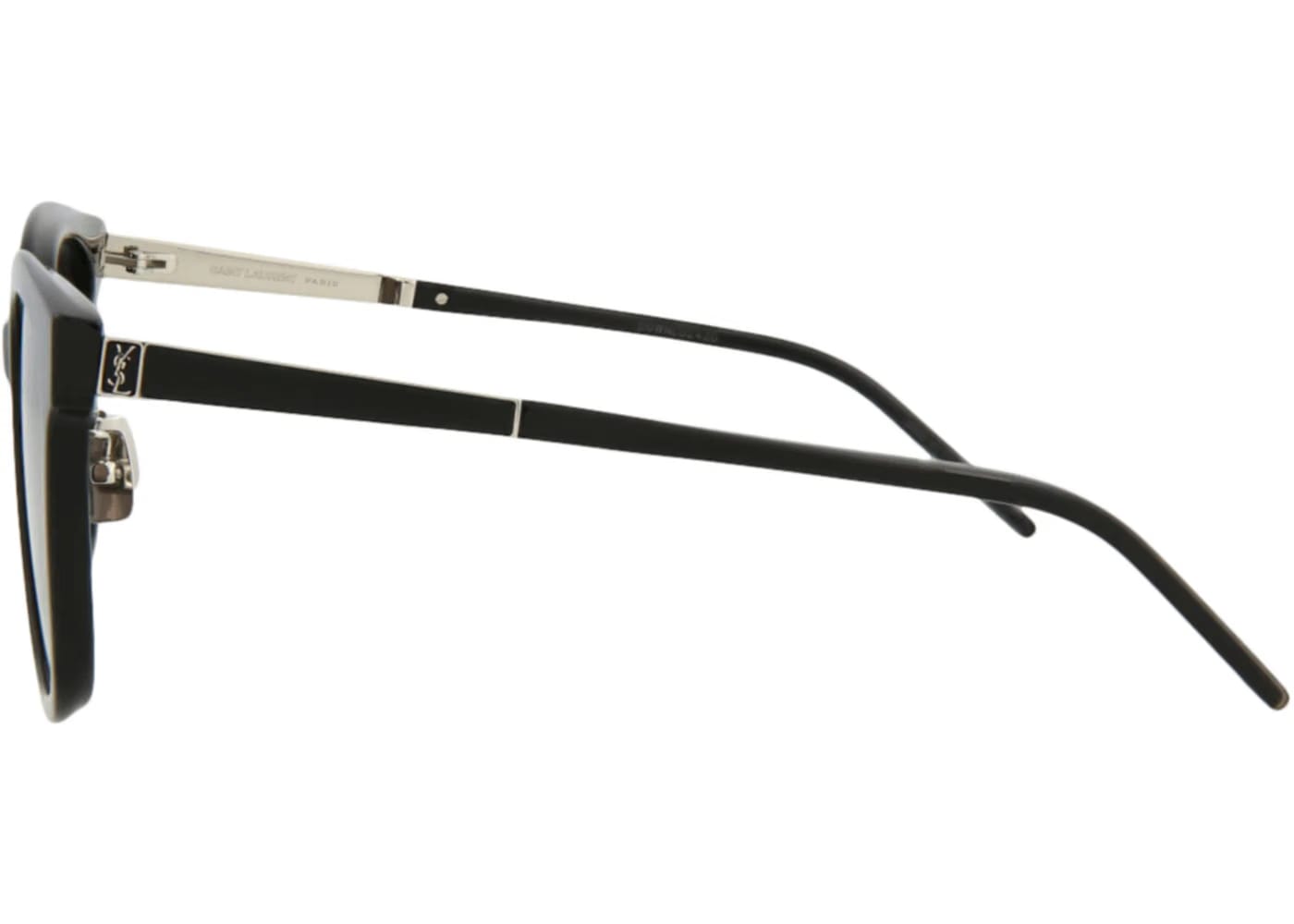 Saint Laurent Square Rectangle Sunglasses Black Silver Black (SLM77K-30009962-001)