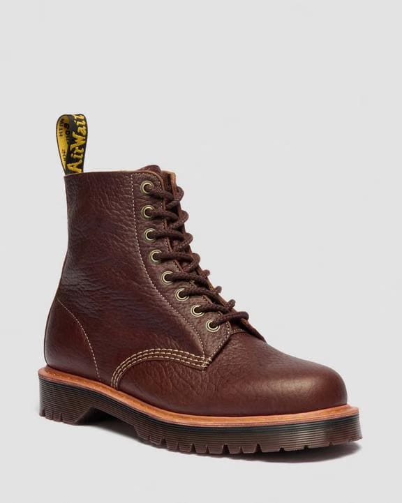 Dr Martens Wild Grain Leather Lace Up Boots - Sepia Brown