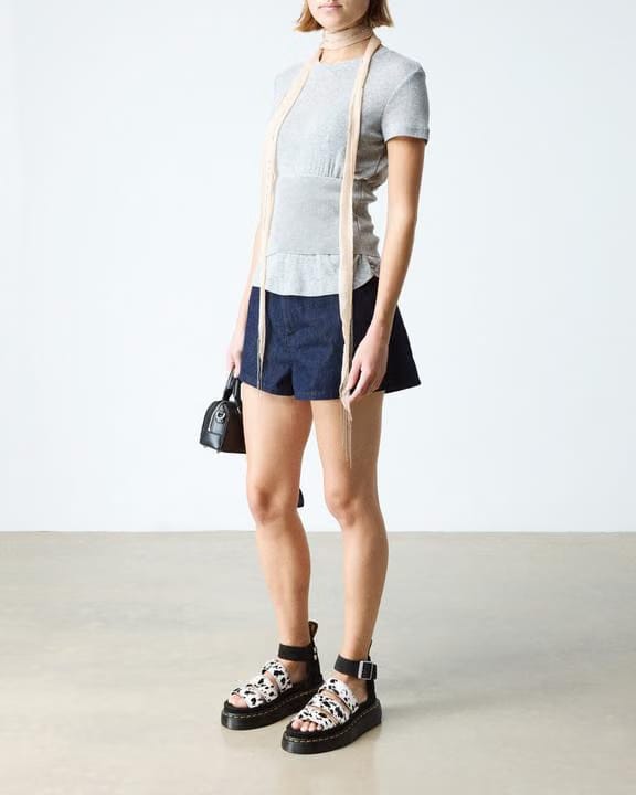 Dr Martens Clarissa Quad - Cream+Black