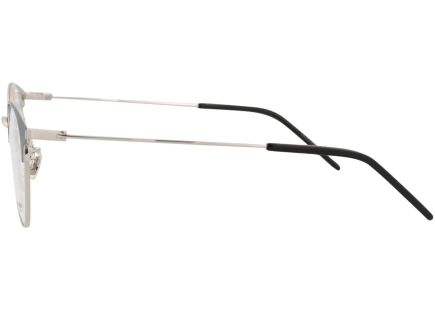 Saint Laurent Round-Frame Metal Optical Frames Black Silver Transparent (SL236F-30002732-002)