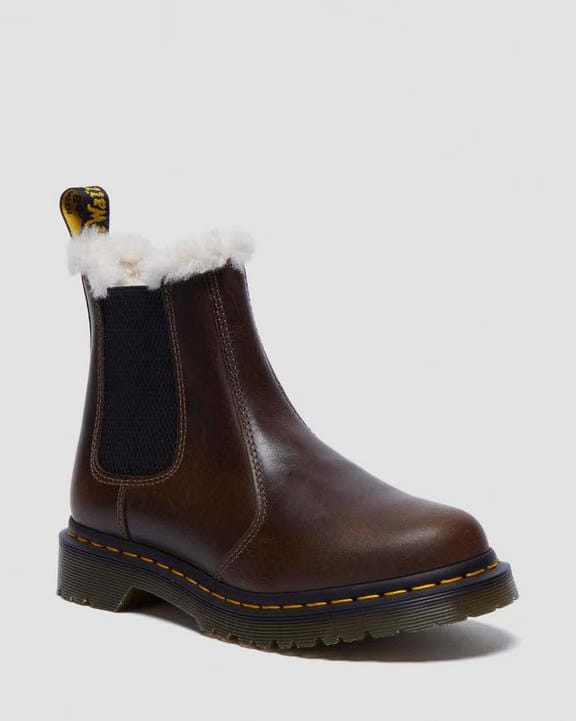 Dr Martens 2976 Women'S Faux Fur Lined Chelsea Boots - Khaki