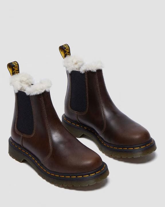 Dr Martens 2976 Women'S Faux Fur Lined Chelsea Boots - Khaki