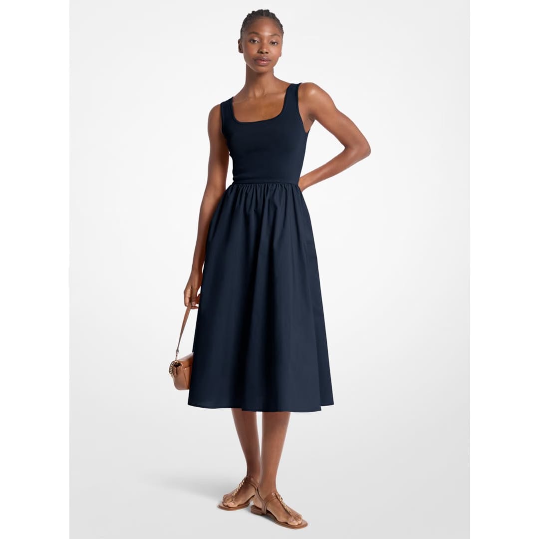 Michael Kors Viscose Blend Midi Dress MIDNIGHTBLUE