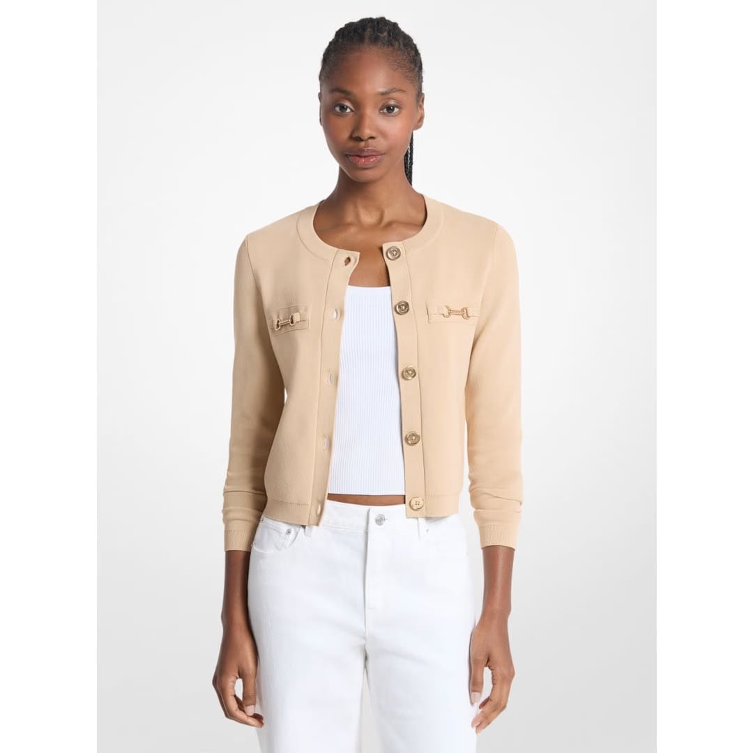 Michael Kors Viscose Blend Cardigan BUFF