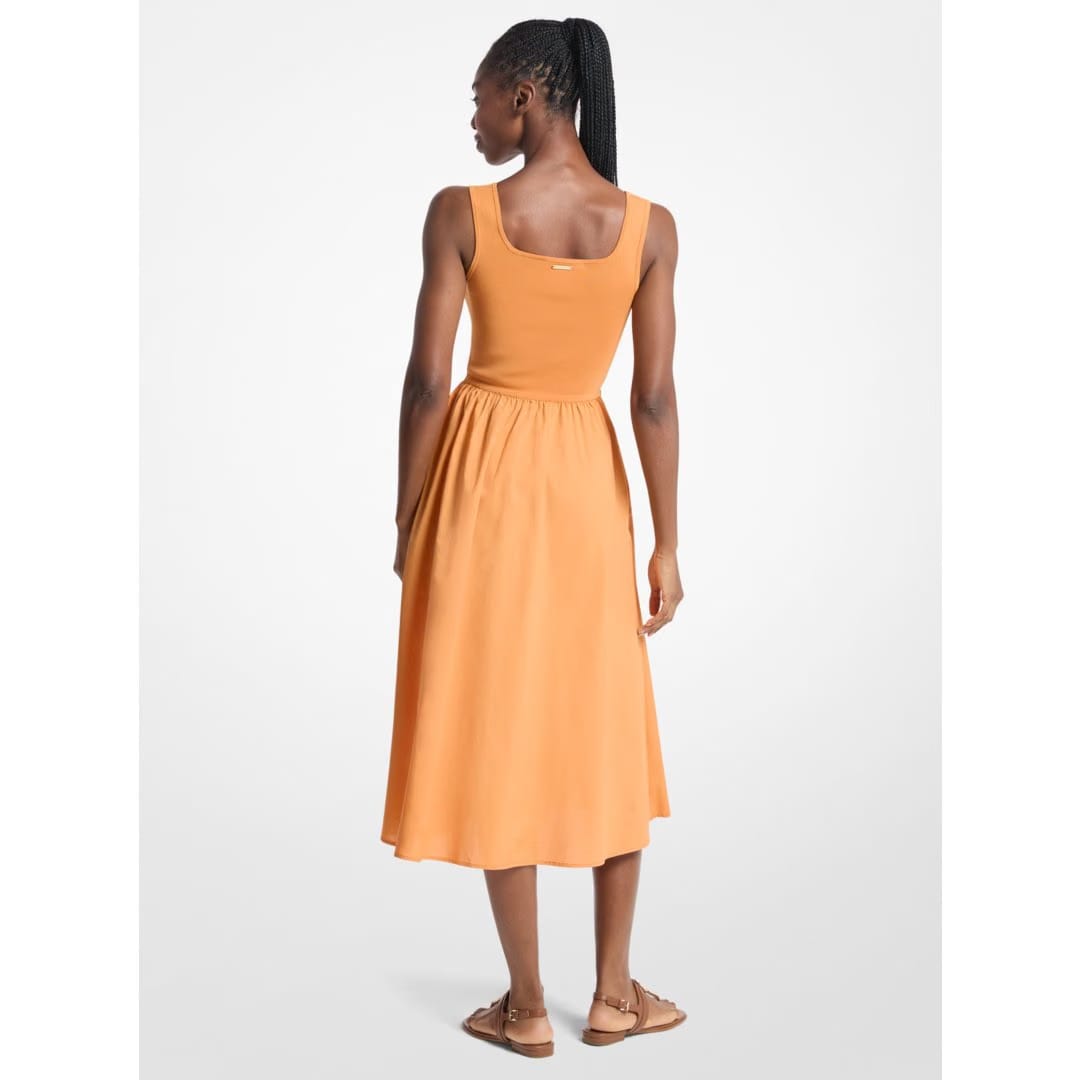 Michael Kors Viscose Blend Midi Dress RADIANT ORANGE