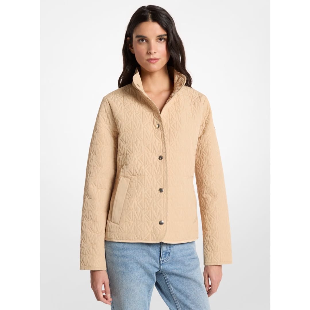 Michael Kors Quilted Logo Jacket BUFF