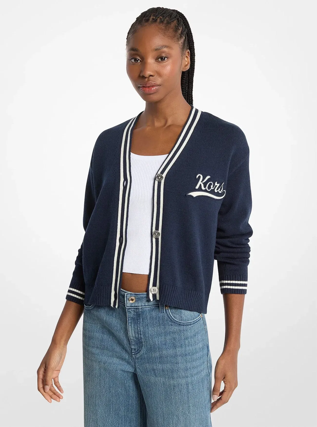 Michael Kors KORS Varsity Cardigan MIDNIGHTBLUE