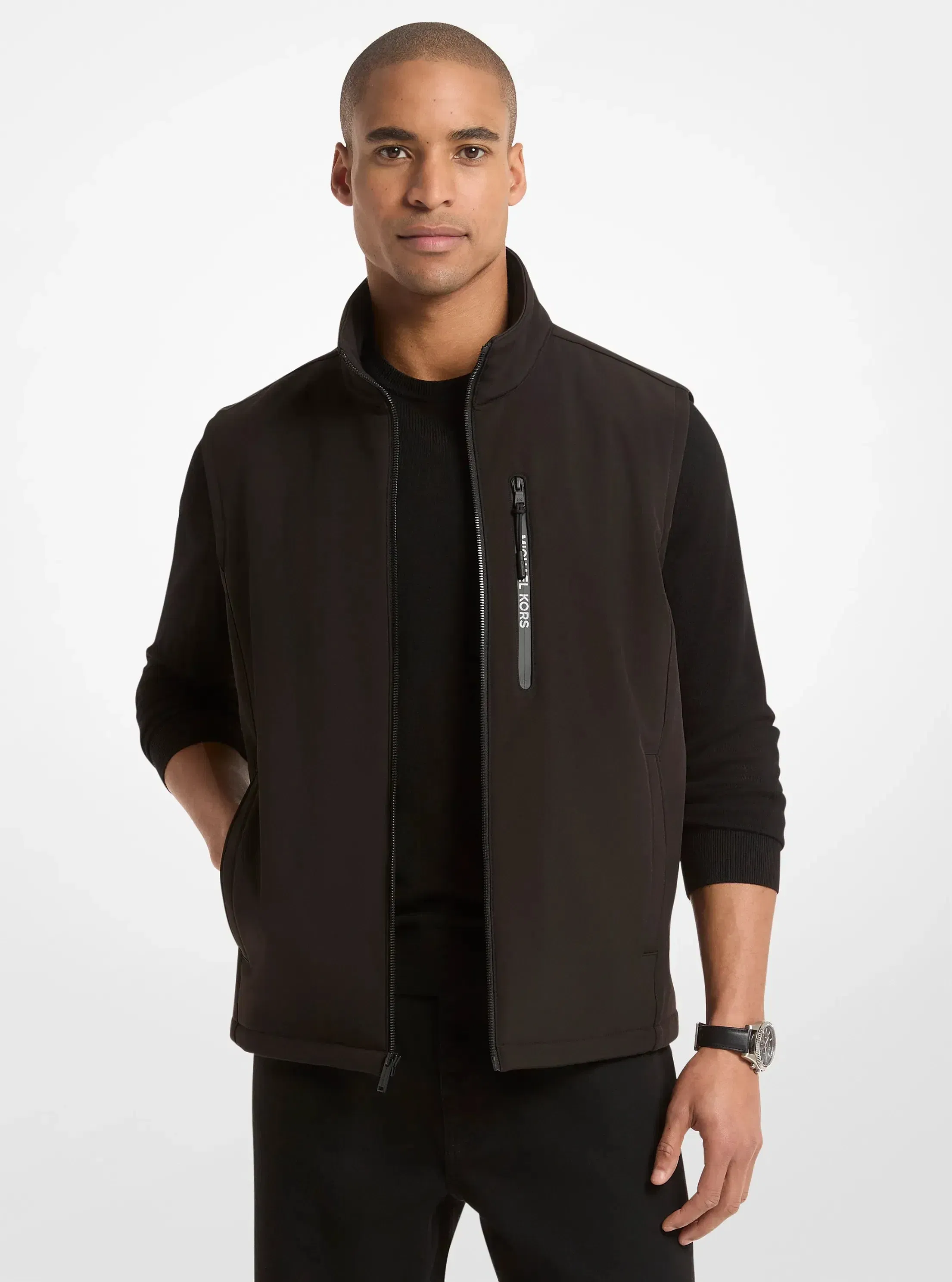 Michael Kors Zip-Up Vest BLACK