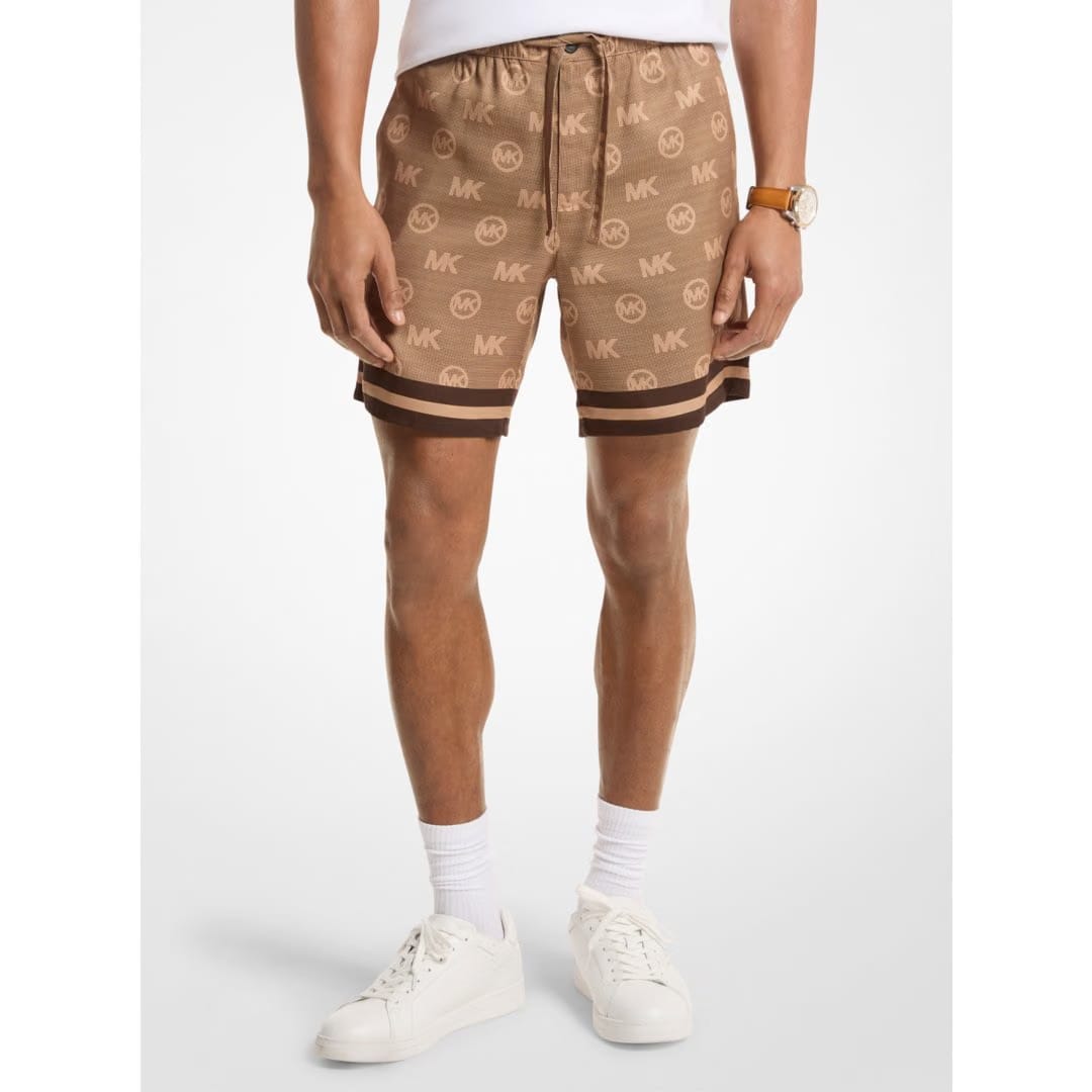 Michael Kors Logo TENCEL Shorts ACC CAMEL