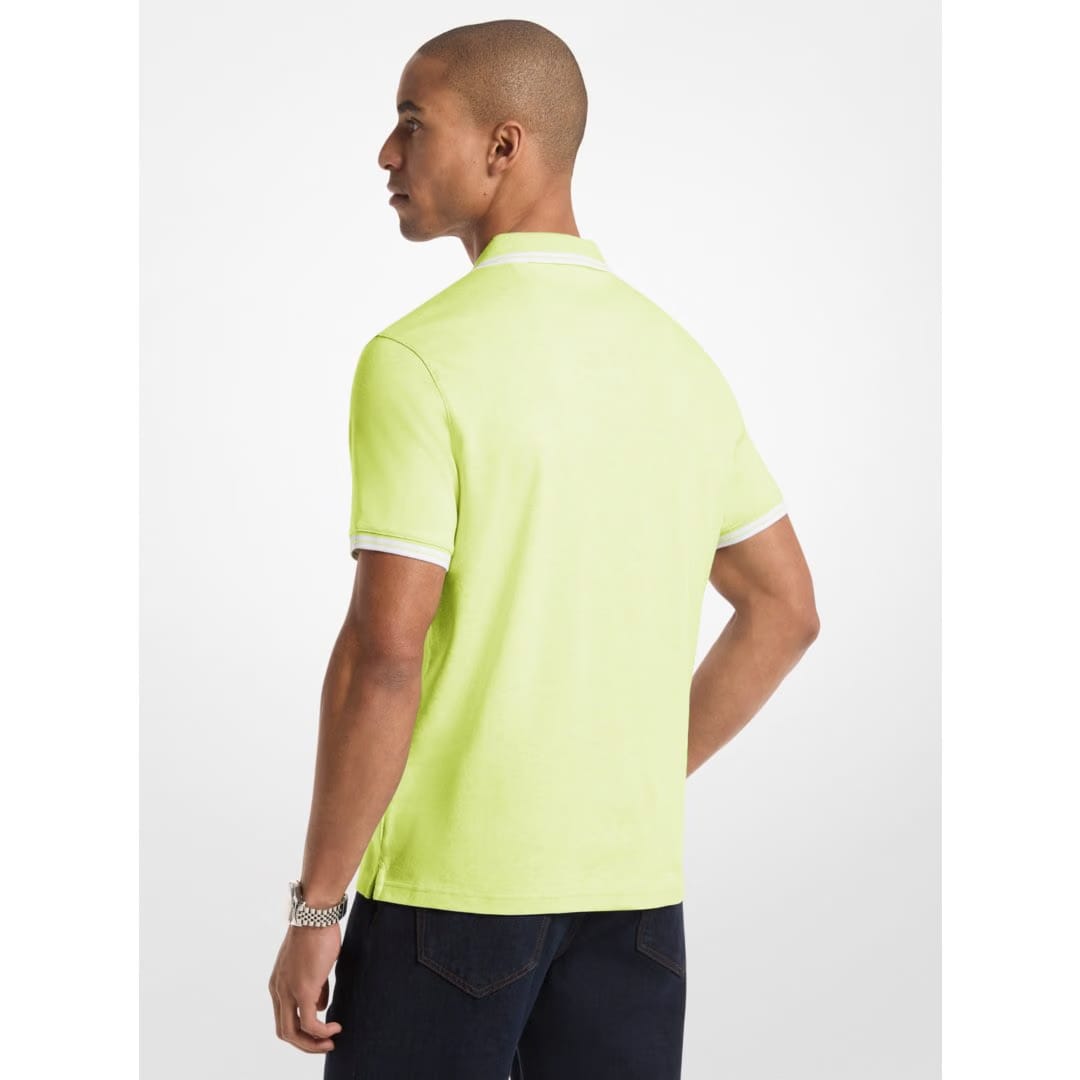 Michael Kors Greenwich Cotton Polo Shirt LIME GREEN HTR