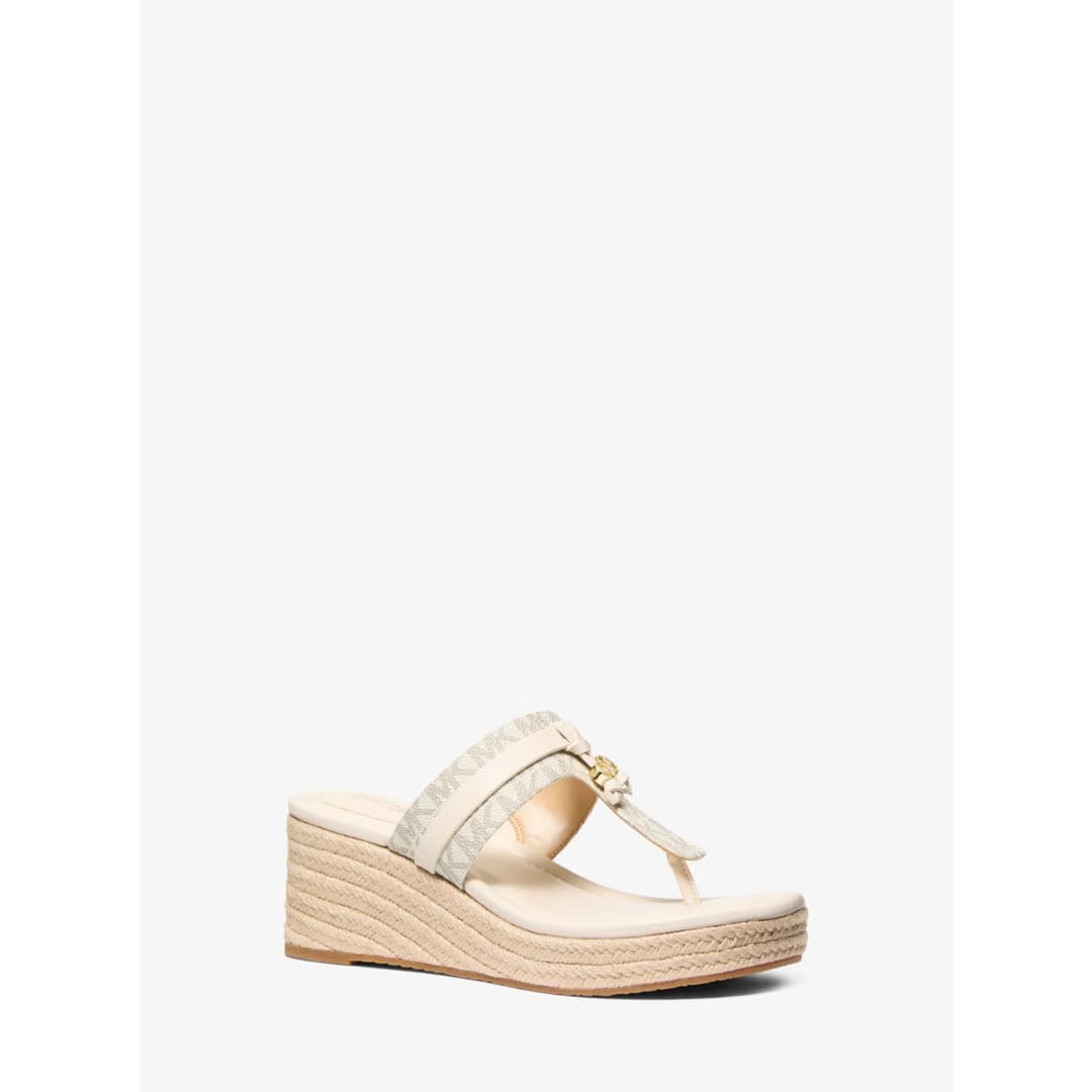 Michael Kors Zoe Signature Logo Wedge Sandal