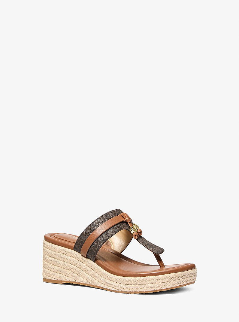 Michael Kors Zoe Signature Logo Wedge Sandal