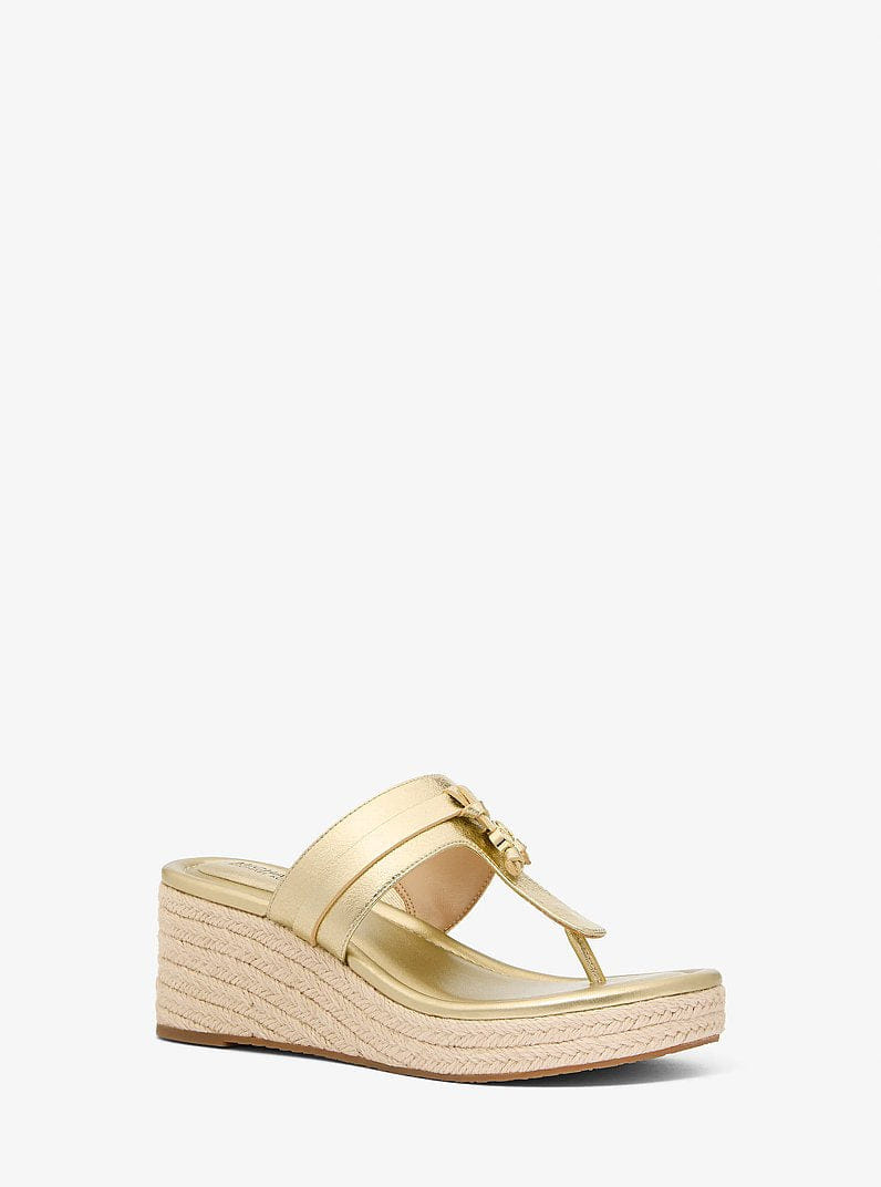 Michael Kors Zoe Metallic Wedge Sandal