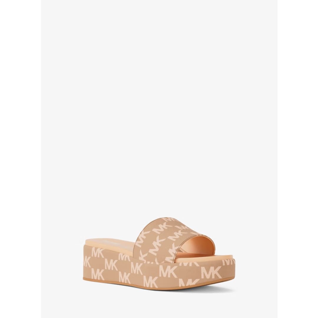 Michael Kors Sadler Logo Jacquard Platform Slide Sandal