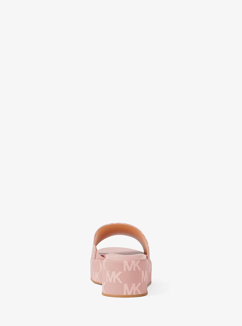 Michael Kors Sadler Logo Jacquard Platform Slide Sandal