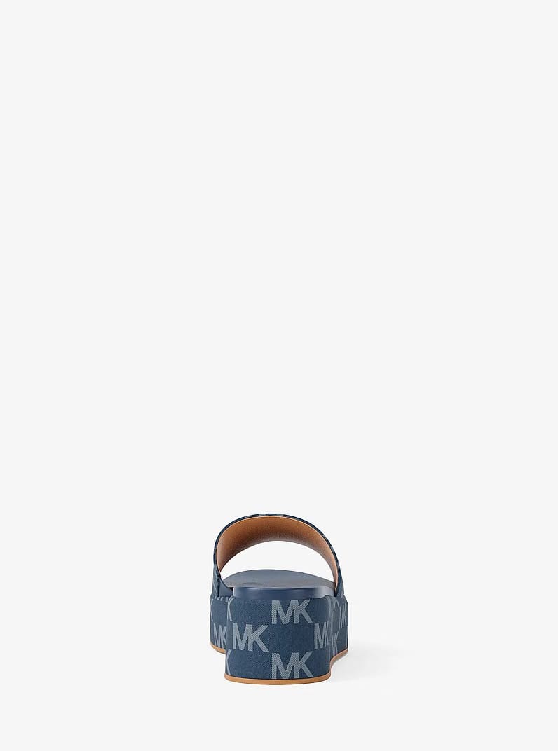 Michael Kors Sadler Logo Jacquard Platform Slide Sandal