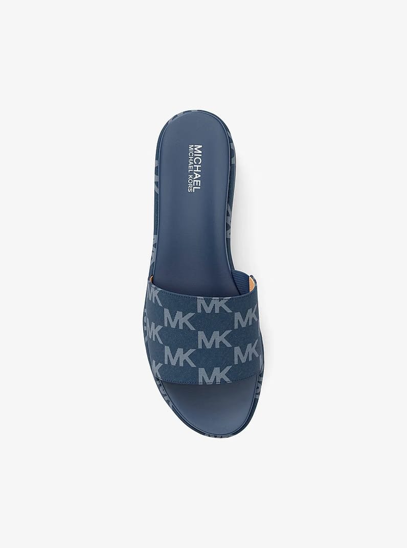 Michael Kors Sadler Logo Jacquard Platform Slide Sandal