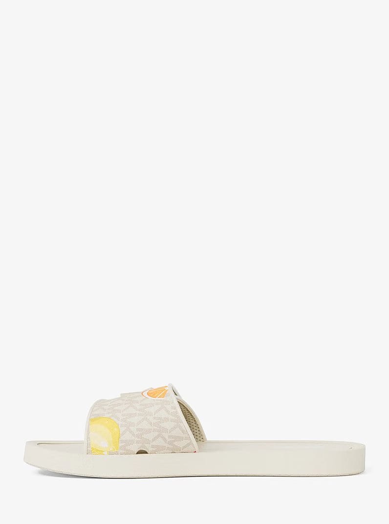 Michael Kors Palmer Printed Signature Logo Slide Sandal