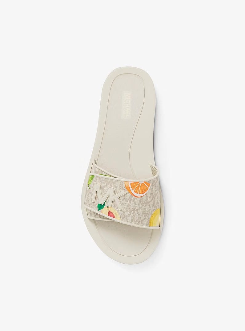Michael Kors Palmer Printed Signature Logo Slide Sandal