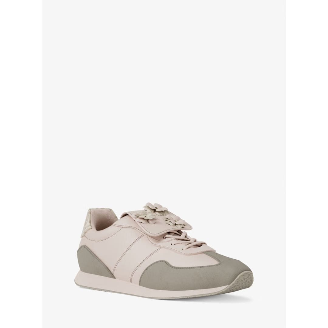 Michael Kors Essex Embellished Mixed-Media Trainer