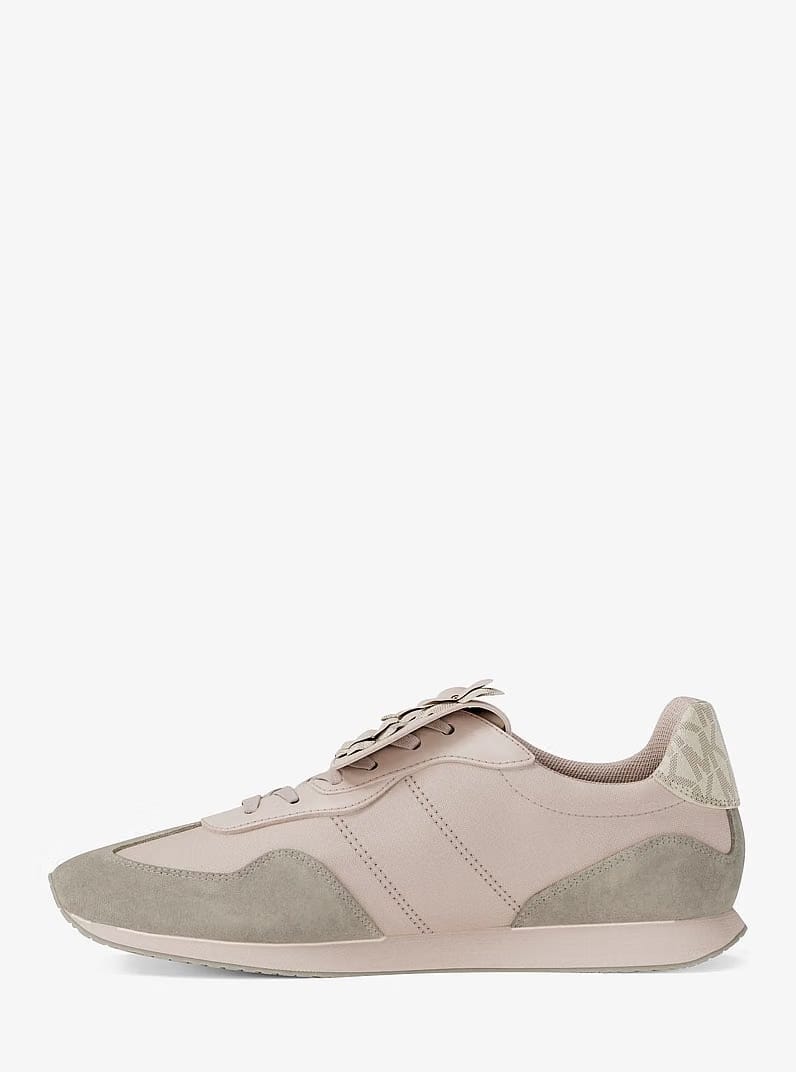 Michael Kors Essex Embellished Mixed-Media Trainer