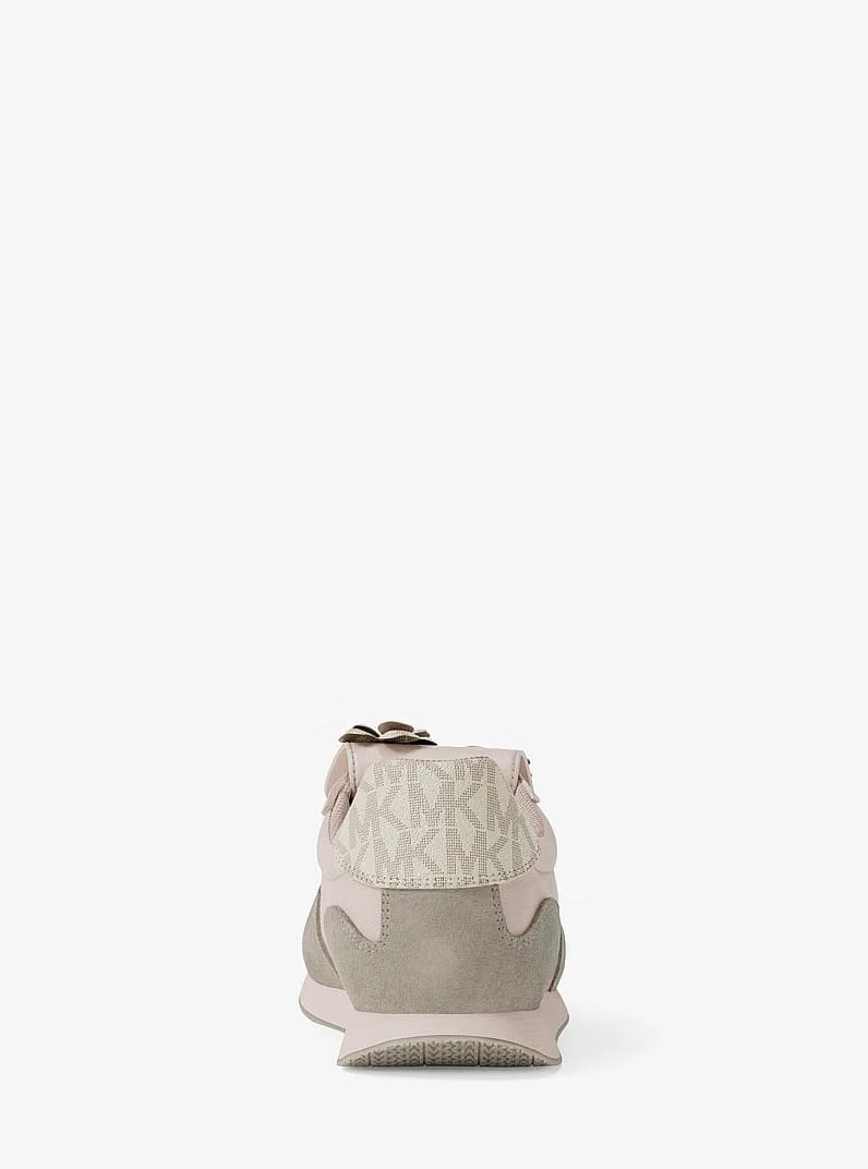 Michael Kors Essex Embellished Mixed-Media Trainer
