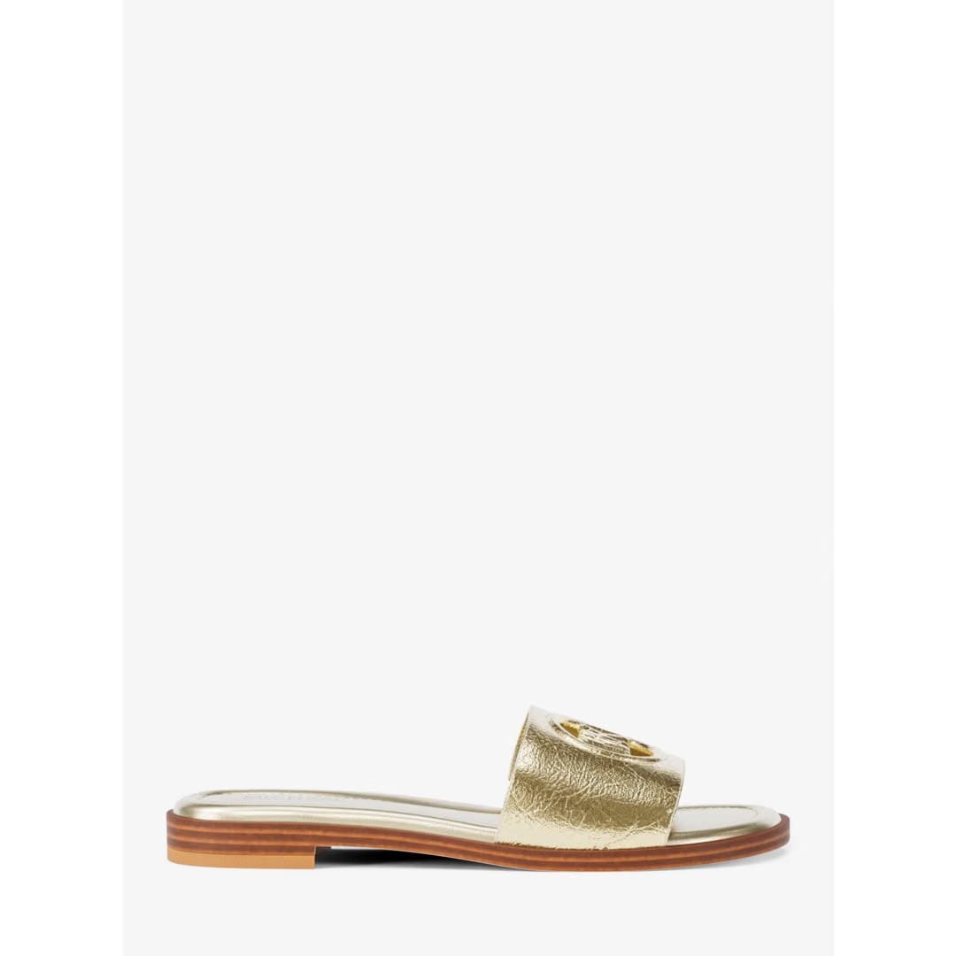 Michael Kors Carissa Crackled Metallic Slide Sandal