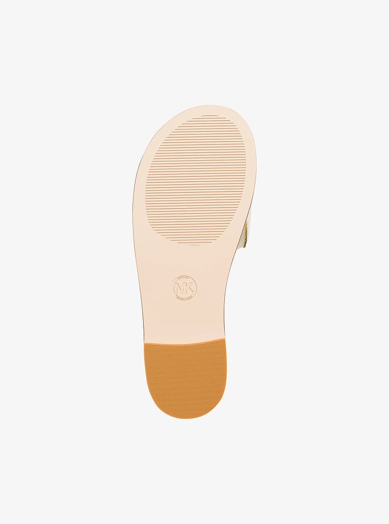 Michael Kors Carissa Crackled Metallic Slide Sandal