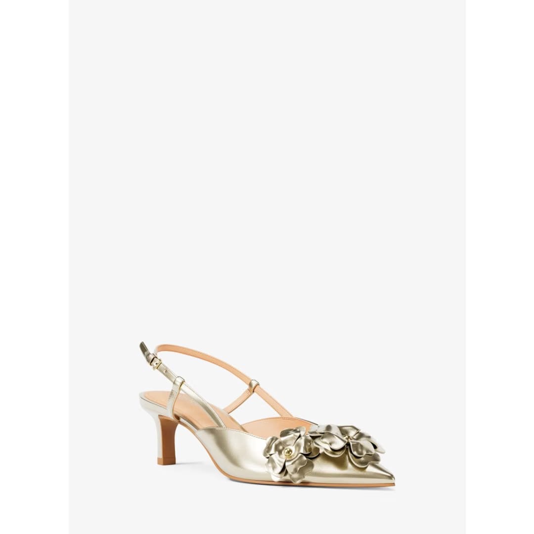 Michael Kors Callie Metallic Embellished Kitten Pump