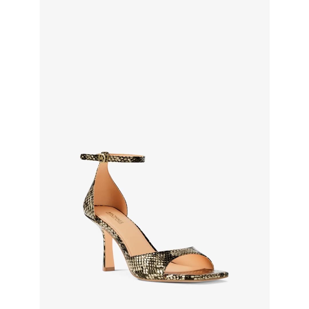 Michael Kors Amali Metallic Snake Embossed Sandal