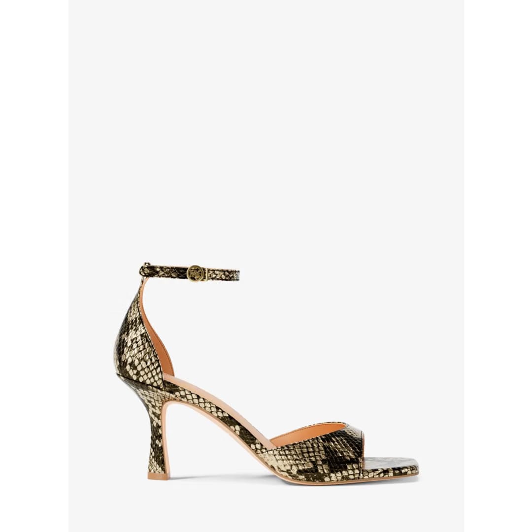 Michael Kors Amali Metallic Snake Embossed Sandal